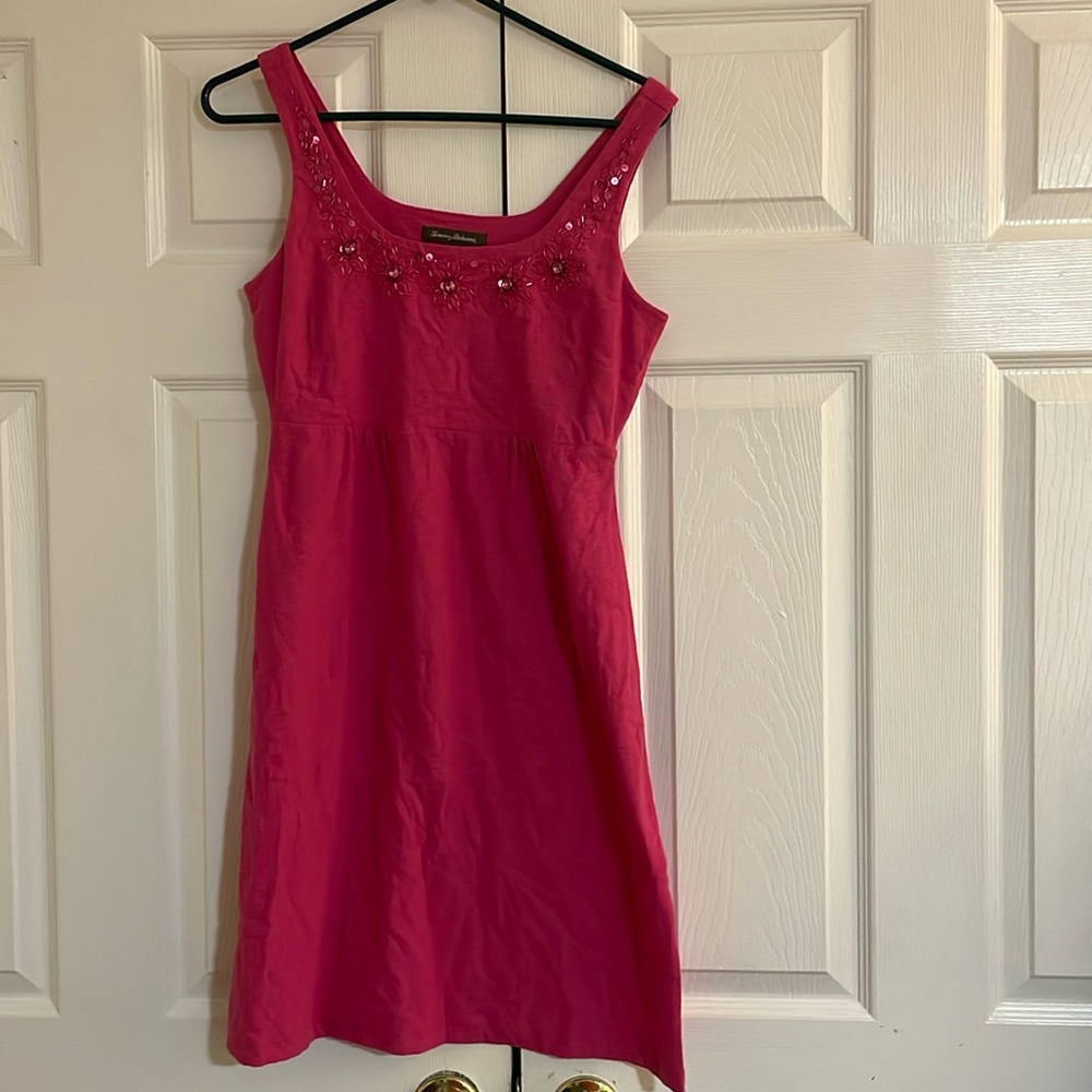 Tommy Bahama pink embellished dress/ long top small
